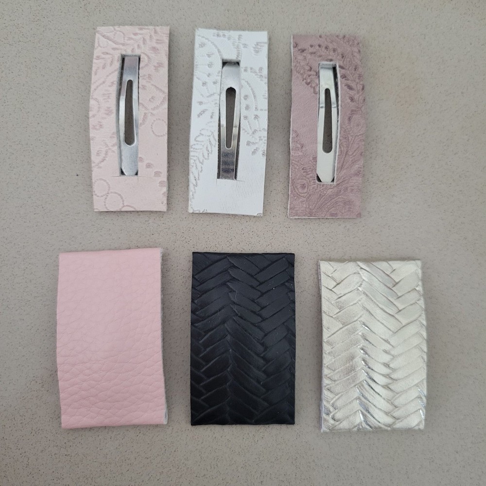 Snap HAIR CLIP Set of 6: Lace, Leather, Braided